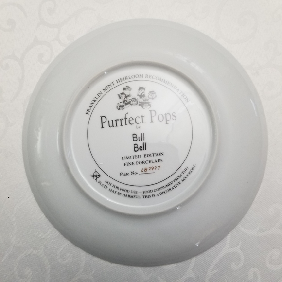 Franklin Mint, Purrfect Pops, Collectible Cat Plate by Bill Bell - Picture 2 of 2